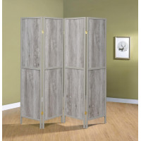 Coaster Furniture 961415 4-panel Folding Screen Grey Driftwood